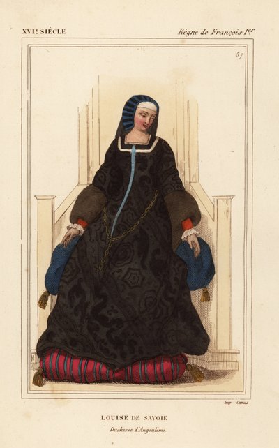 萨瓦的路易丝 (Louise of Savoy)，路易丝·德·萨瓦，昂古莱姆公爵夫人，弗朗西斯一世国王的母亲 作者 Leopold Massard