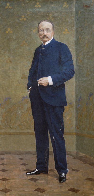 Arrigo Boito的肖像（布面油画 作者 利奥波多·梅特里科维奇