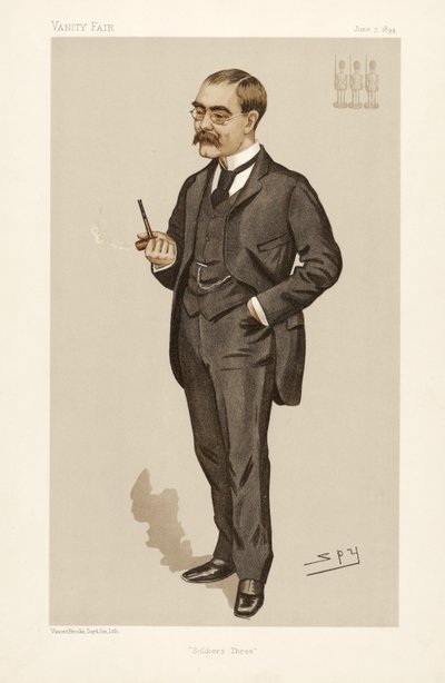 Rudyard Kipling (1865 - 1936)，来自《名利场》，酒吧。 1894年（彩色石版画） 作者 莱斯利·马修·沃德