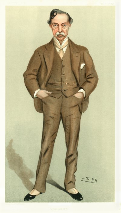 艺术家和RA，威廉·奎勒·奥查森（William Quiller Orchardson），苏格兰艺术家，1898年。 作者 莱斯利·马修·沃德