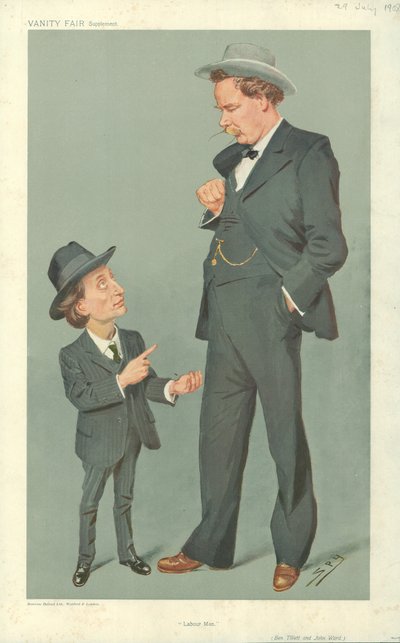 Ben Tillett和John Ward，工人，1909年7月29日，“名利场”漫画 作者 莱斯利·马修·沃德
