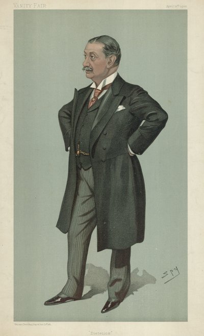 Nathaniel Edward Yorke-Davis博士，Dietetics，1900年4月12日，名利场漫画 作者 莱斯利·马修·沃德