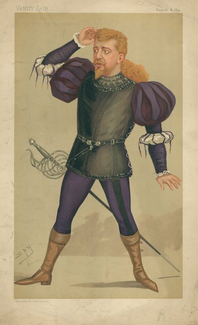 M Jean de Reszke，波兰男高音，1891年8月8日，名利场漫画 作者 莱斯利·马修·沃德