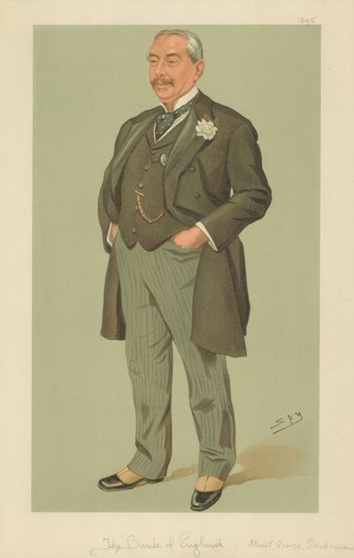 英国银行Albert George Sandeman先生，1895年9月12日，“名利场”漫画 作者 莱斯利·马修·沃德