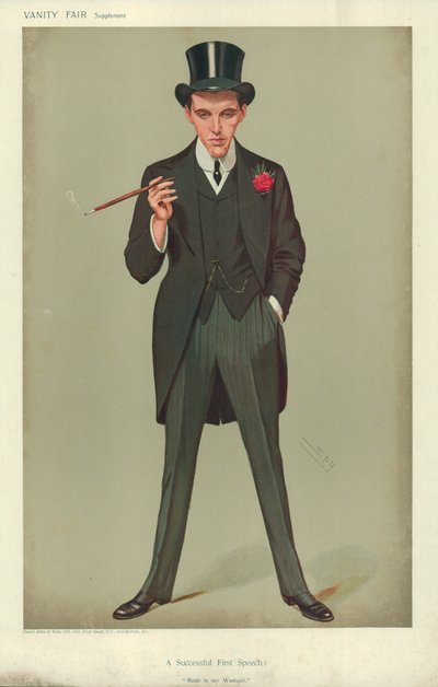 富尔史密斯先生，一个成功的第一次演讲，摩押是我的洗衣盆，1907年1月16日，名利场卡通 作者 莱斯利·马修·沃德