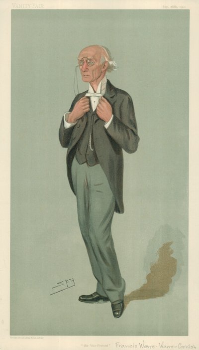 FW Warre-Cornish先生，伊顿副校长，副教务长，1901年9月26日，名利场卡通 作者 莱斯利·马修·沃德