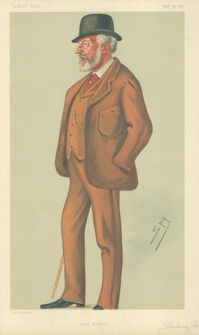 William Stuart Stirling-Crawfurd先生，大前锋，1879年11月22日，名利场漫画 作者 莱斯利·马修·沃德