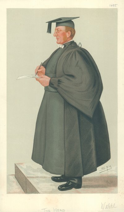 The Rev Edmond Warre，The Head，1885年6月20日，“名利场”漫画 作者 莱斯利·马修·沃德