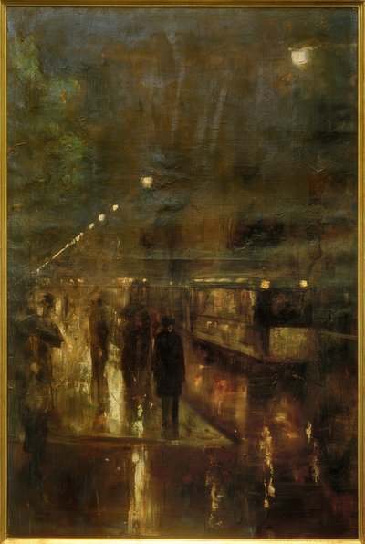 夜间柏林（Nollendorfplatz） 作者 Lesser Ury