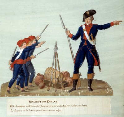 1789年的法国革命。儿童的誓言。水粉画《Lesueur兄弟》（18世纪）。巴黎，卡纳瓦莱博物馆 作者 莱索尔兄弟