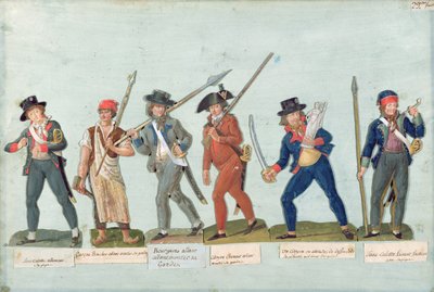 Sans Culotte照明他的烟斗，年轻的屠夫，资产阶级去守卫，Huntsman，公民捍卫他的自由，Sans Culotte保卫 作者 莱索尔兄弟