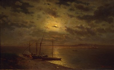 月光之夜，19世纪70年代 作者 列夫·利沃维奇·加米涅夫