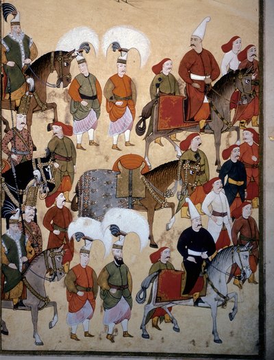 奥托曼帝国："清真卫队（Yeniceri）骑着指挥官的马列队" 作者 列夫尼列夫尼