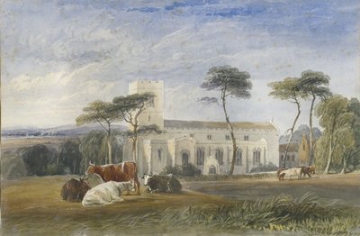 Biddulph Church：水彩画，nd [c1830-1840] 作者 刘易斯·约翰·伍德