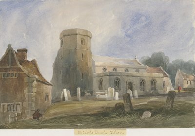 迪尔霍恩教堂：水彩画，nd [c1830-1840]（绘画） 作者 刘易斯·约翰·伍德