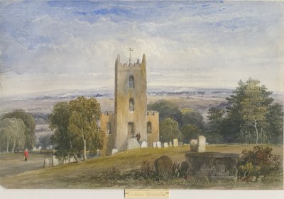 Endon Church：水彩画，nd [c1830-1840]（绘画） 作者 刘易斯·约翰·伍德