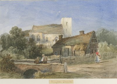 金斯通教堂：水彩画，nd [c1830-1840] 作者 刘易斯·约翰·伍德