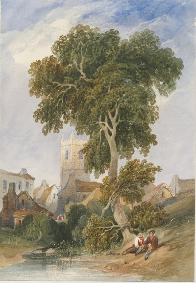 朗诺村：水彩画，nd [c1830-1840] 作者 刘易斯·约翰·伍德