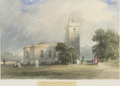 Rocester教堂：水彩画，nd [c1830-1840] 作者 刘易斯·约翰·伍德