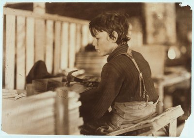 做瓜的男孩篮子在埃文斯维尔，印第安纳，1908年 作者 刘易斯·威克斯·海恩