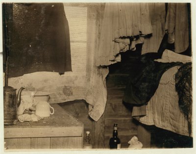 1910年，新泽西州彭伯顿附近土耳其镇Theodore Budd&39;s Bog的采摘者使用的小屋角落 作者 刘易斯·威克斯·海恩