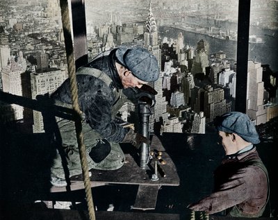 铆接帝国大厦c1931的早晨桅杆上的最后螺栓 作者 刘易斯·威克斯·海恩