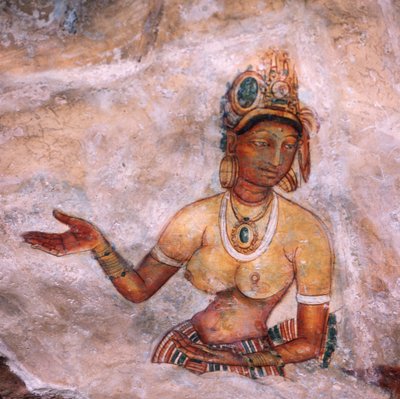 Apsaras，天上的若虫，供奉，壁画，锡吉里耶要塞（联合国教科文组织世界遗产名录） 作者 未知未知