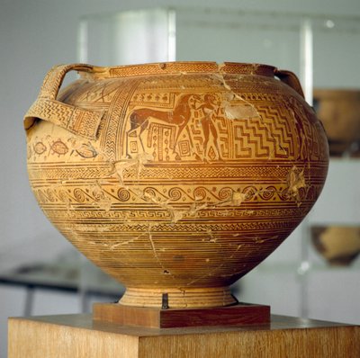 带有几何装饰的 Argive krater，直径 50 厘米，希腊文明，公元前 8 世纪 作者 未知未知