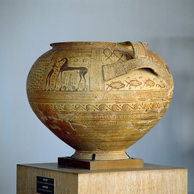 带有几何装饰的 Argive krater，直径 50 厘米，希腊文明，公元前 8 世纪 作者 未知未知