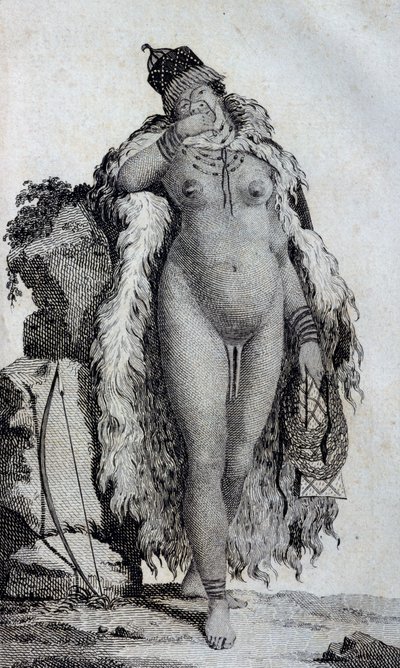 民族妇女科伊科伊人（霍屯督人），摘自1783年勒-瓦扬经好望角进入非洲内陆地区的旅行。 作者 未知未知