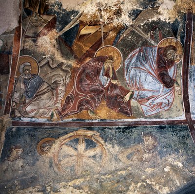 希腊克里特岛 Apodoulou 拜占庭式 Agios Georgios Xifoforos 教堂的圣徒壁画（照片） 作者 未知未知