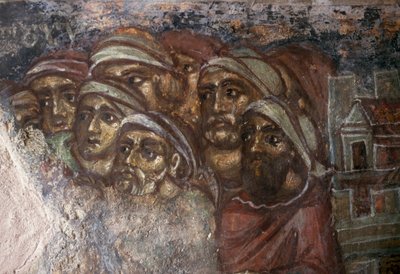 与一群人的壁画，拜占庭式的 Ayios Stephanos 教堂，德拉科纳，希腊克里特岛（照片） 作者 未知未知