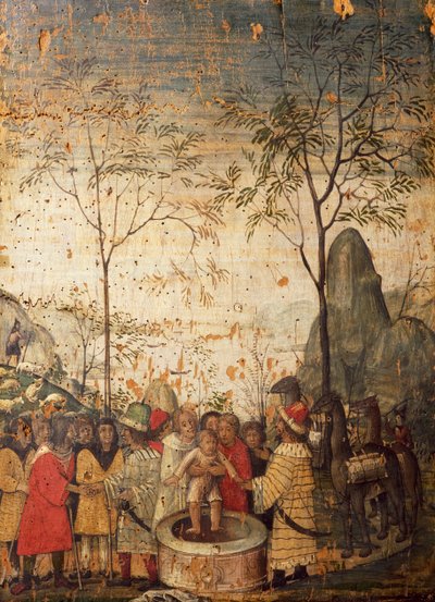 Joseph 由他的兄弟出售，彩绘板 作者 Unbekannt Unbekannt
