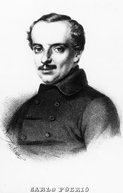 意大利爱国者和政治家 Carlo Poerio (1803-1867) 的肖像，雕刻 作者 未知未知