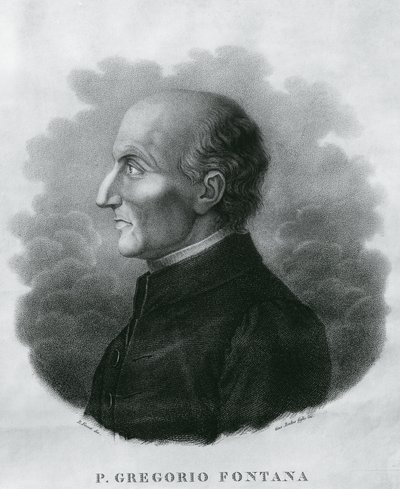 格雷戈里奥·丰塔纳 (1735-1803) 的肖像，意大利数学家，雕刻 作者 未知未知