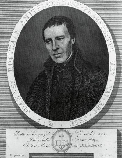 Jan Philipp Roothaan (1785-1853) 的肖像，荷兰耶稣会士和耶稣会第 21 任总干事，由 Serafino Speranza (1862-1911) 绘制和雕刻，由 Frans Quartier 绘制 作者 未知未知