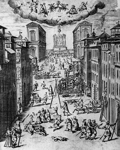 1630 年米兰瘟疫，蚀刻，意大利 作者 未知未知