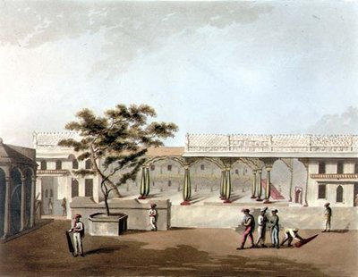 班加罗尔Tippoo宫殿的北面，板块9来自《迈索尔王国的风景画》，由H. Merke（1800-20年）雕刻，由Edward Orme（1774-1820年）出版。 作者 詹姆斯中尉（后）亨特
