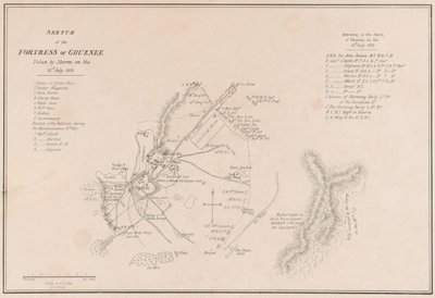 Ghuznee堡垒的素描。 1839年7月23日被风暴占领？ 作者 托马斯·温盖特中尉
