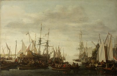 根据未经证实的传统，海军上将扬·范·内斯 (Jan van Nes) 的船长进行龙骨拖运 作者 列夫·彼得斯。伪装