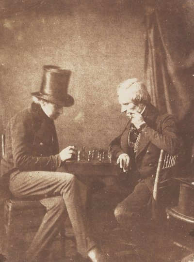 国际象棋选手》，约1845年。 作者 可能是 Antoine François Jean Claudet 的作品。