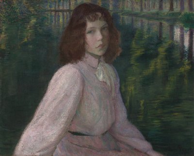 在河的拐弯处（在河上 II） 作者 莉拉·卡伯特·佩里（Lilla Cabot Perry）