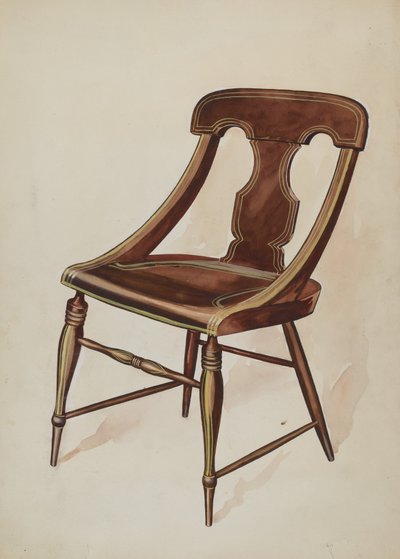 彩绘椅子，约1937年。 作者 莉莲·考西