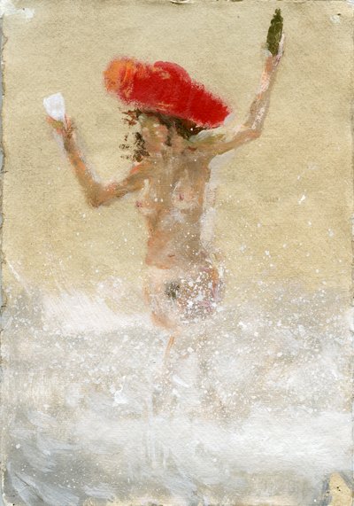 海浪中的女孩（丙烯酸纸张） 作者 林肯·塞利格曼