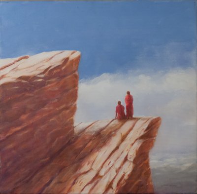 2010年不丹山区步道（画布上的水粉） 作者 林肯·塞利格曼