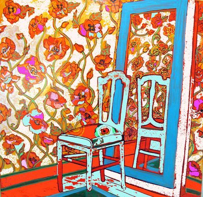 椅子和镜子，2014（混合媒介） 作者 琳达·亚瑟（Linda Arthur）