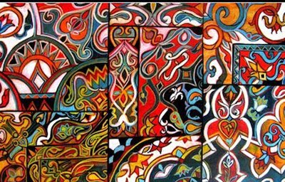 埃及帐篷设计，2016（混合媒介） 作者 琳达·亚瑟（Linda Arthur）