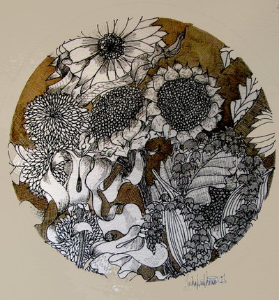 水墨画（水墨、羊皮纸） 作者 琳达·亚瑟（Linda Arthur）