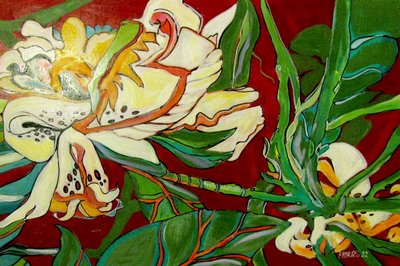 白花》，2016 年（混合媒介） 作者 琳达·亚瑟（Linda Arthur）