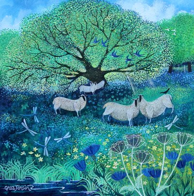 蜻蜓，2022 年，（纸上丙烯颜料） 作者 Lisa Graa Jensen